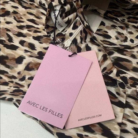 NWT Avec Les Filles Animal Print Mini Summer Dress size 12 - Picture 11 of 11